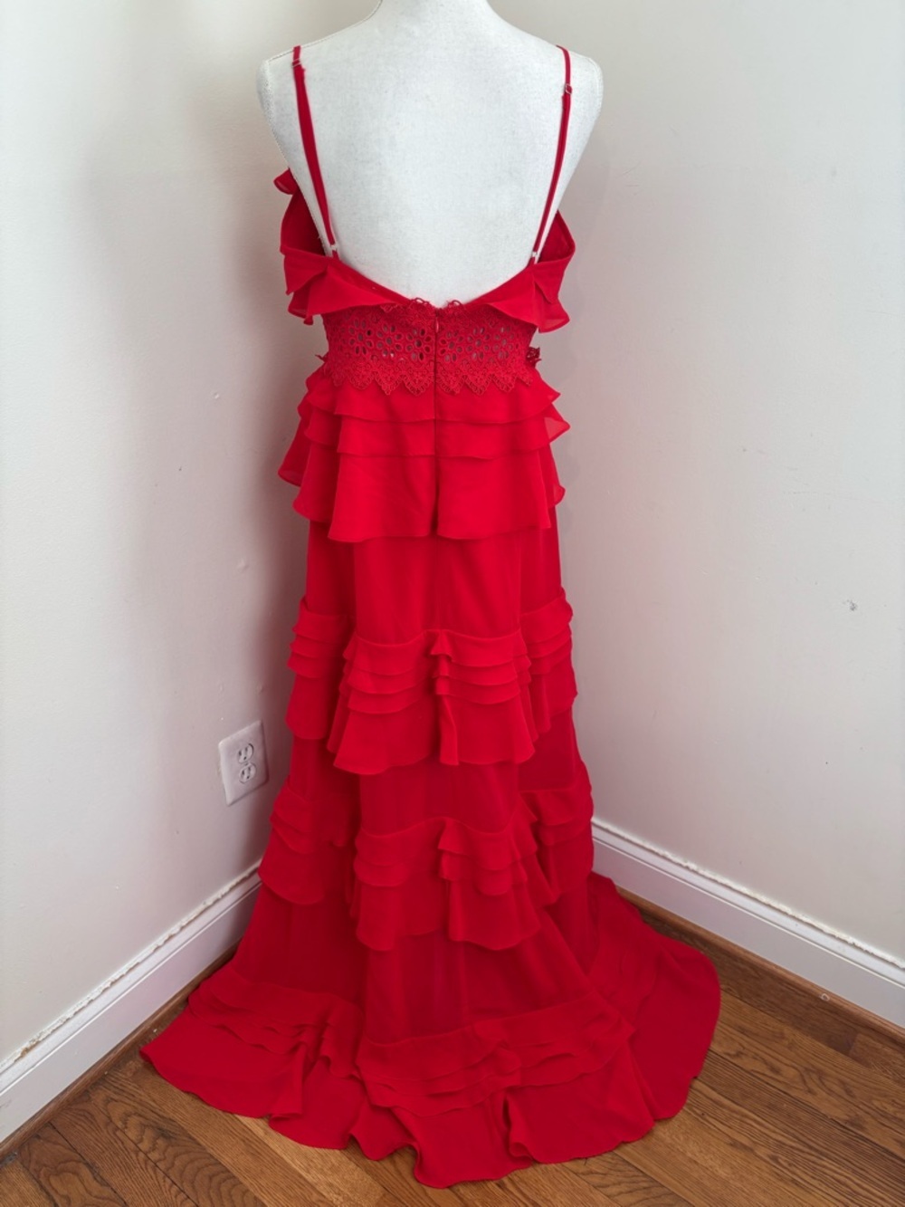 True Decadence Sophia Red Deep Plunge
Layered Ruffle Maxi-Dress Size Large NWT - Picture 4 of 12